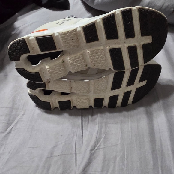 On Running Men's Cloudrunner Shoes - White with Orange Accents - Picture 3 of 4